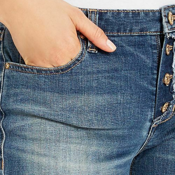 VA Button Fly Ripped Bestie Distress Jeans 2 26x28 - Picture 2 of 8